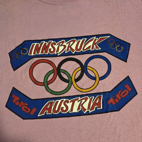 Vintage 70s 1976 Olympics Innsbruck Austria Crest Shirt Size Large Tirol 80s - Picture 3 of 5